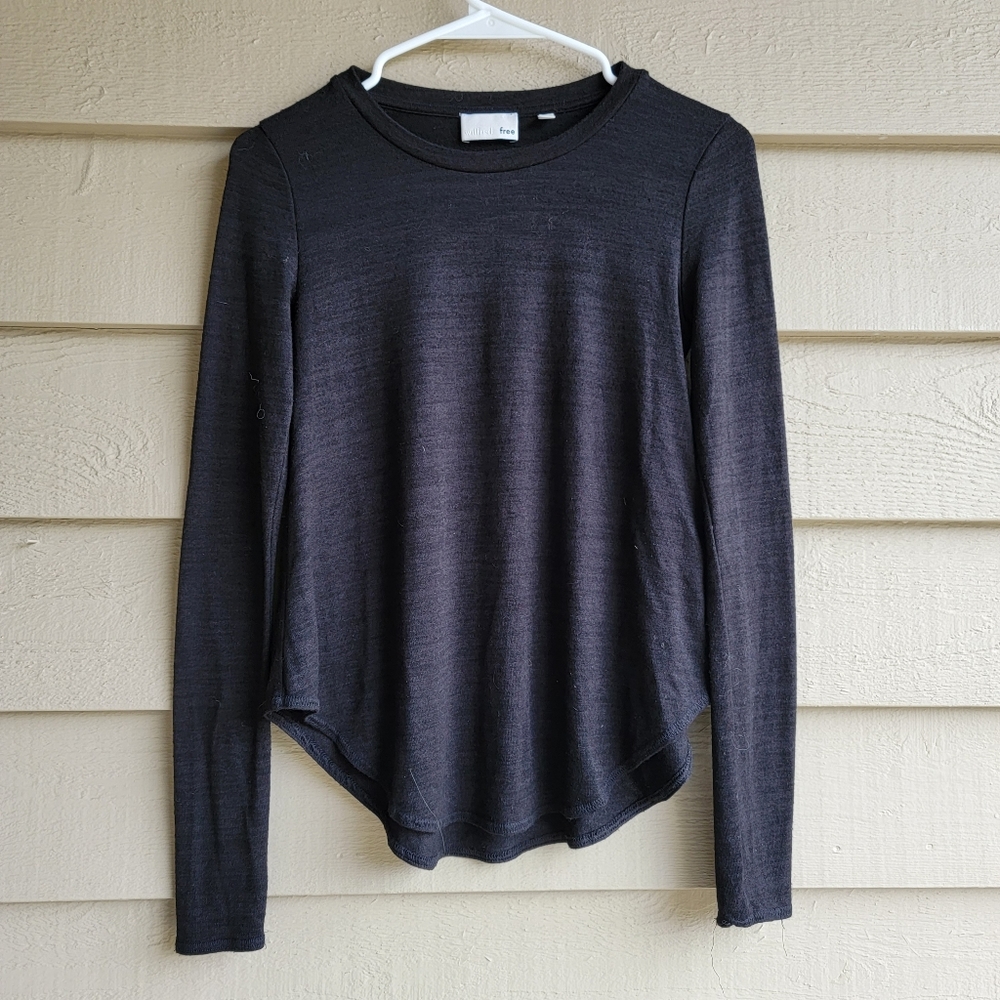ARITZIA x WILFRED FREE Black Diapason Long Sleeve T-Shirt, Womens Size XS